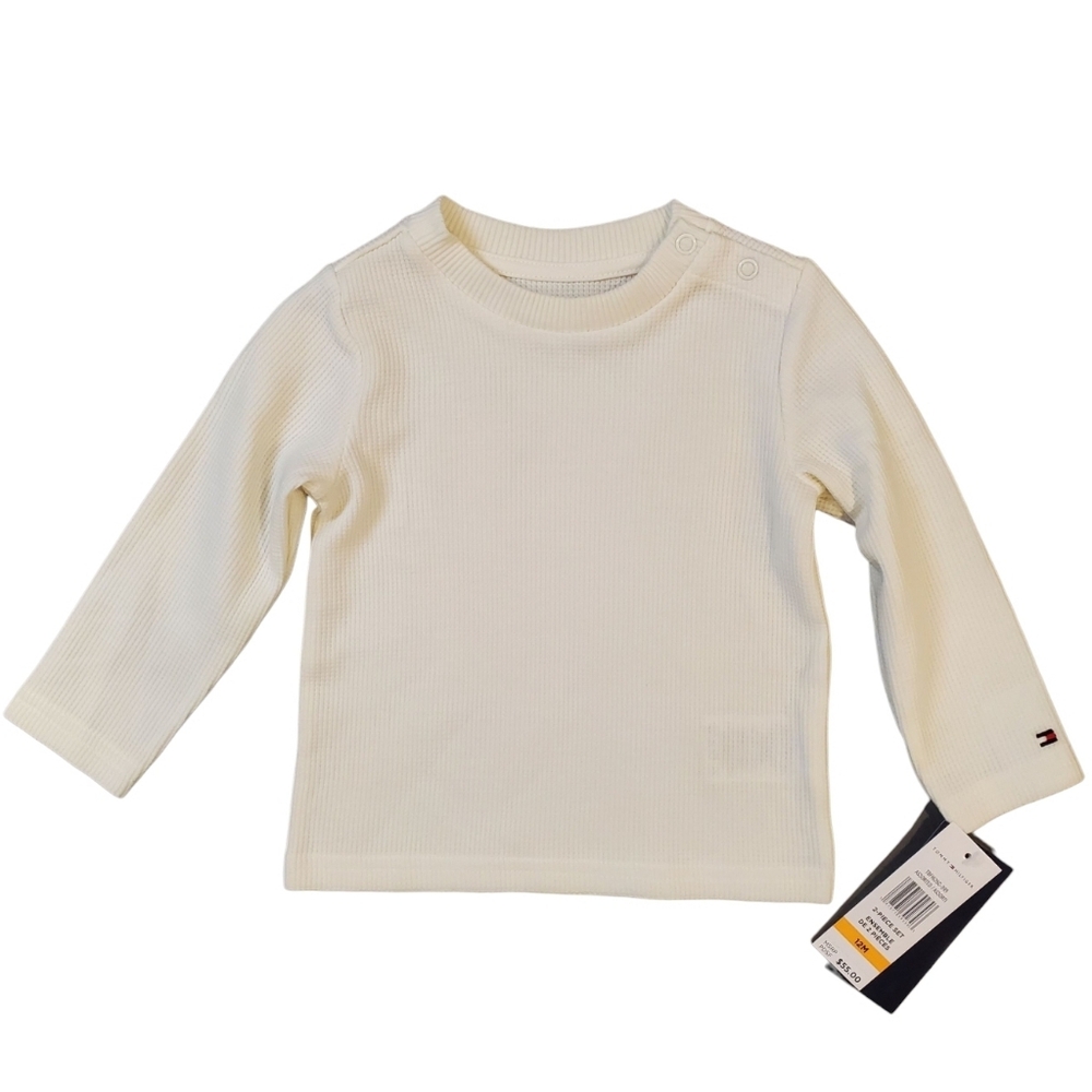 Tommy Hilfiger Denim Carpenter Bib Overalls Baby 12M Long Sleeve Thermal Tee - Picture 7 of 11